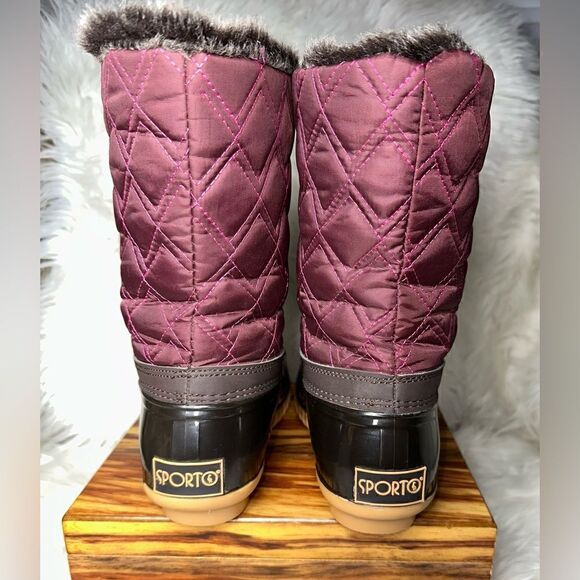 Sporto Black Lace-up Lined Woman’s Winter Snow Duck Boot Size 6.5M Waterproof - Picture 4 of 7